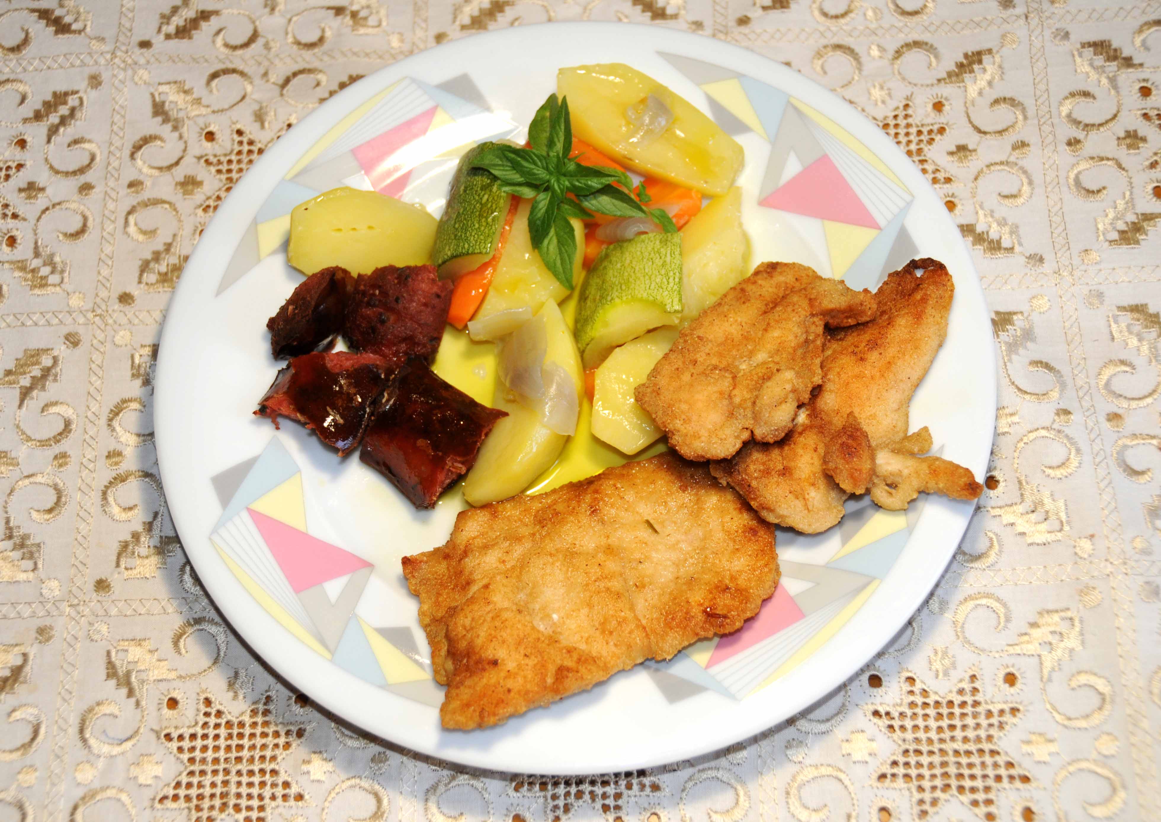 Σνίτσελ κοτόπουλου με πατατοσαλάτα - Chicken Schnitzel with potato salad
