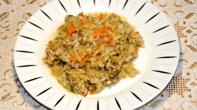 Λαχανόρυζο με καρότο - Cabbage with rice and carrot