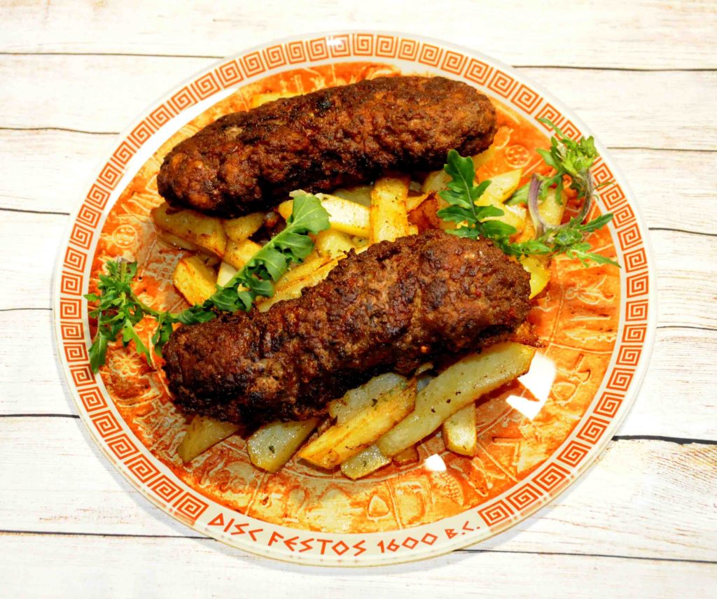Μερίδα κεμπάπ με πατάτες τηγανητές - A portion of kebab with french fries